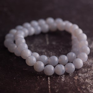 Blue Lace Agate Bracelet | AAA genuine blue lace agate | gift for her | beaded gemstone bracelet | soothing blue gemstone jewelry 8mm