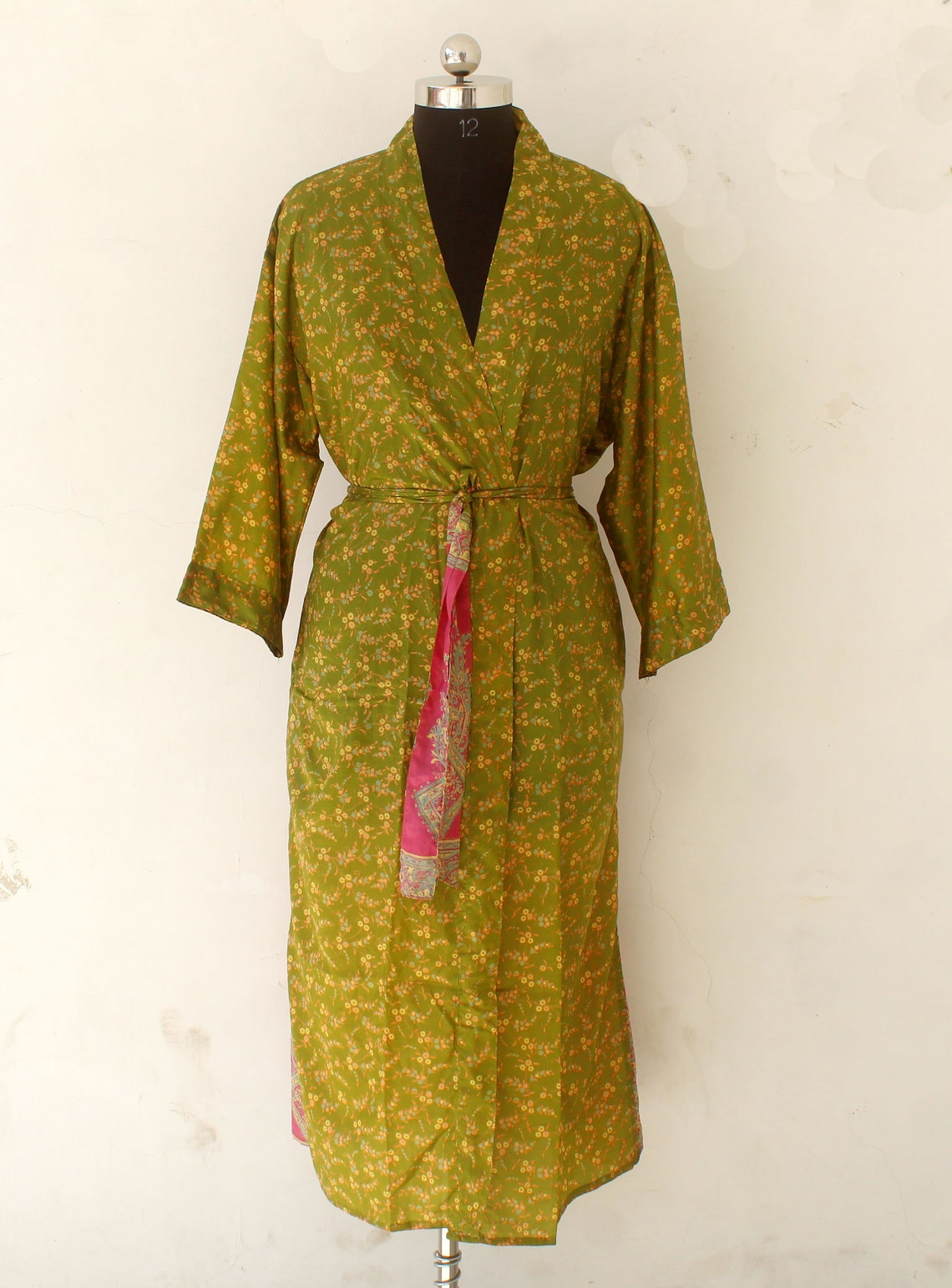 Silk Nightgown Silk Pajamas Lace Robe Dressing Gown Silk Etsy