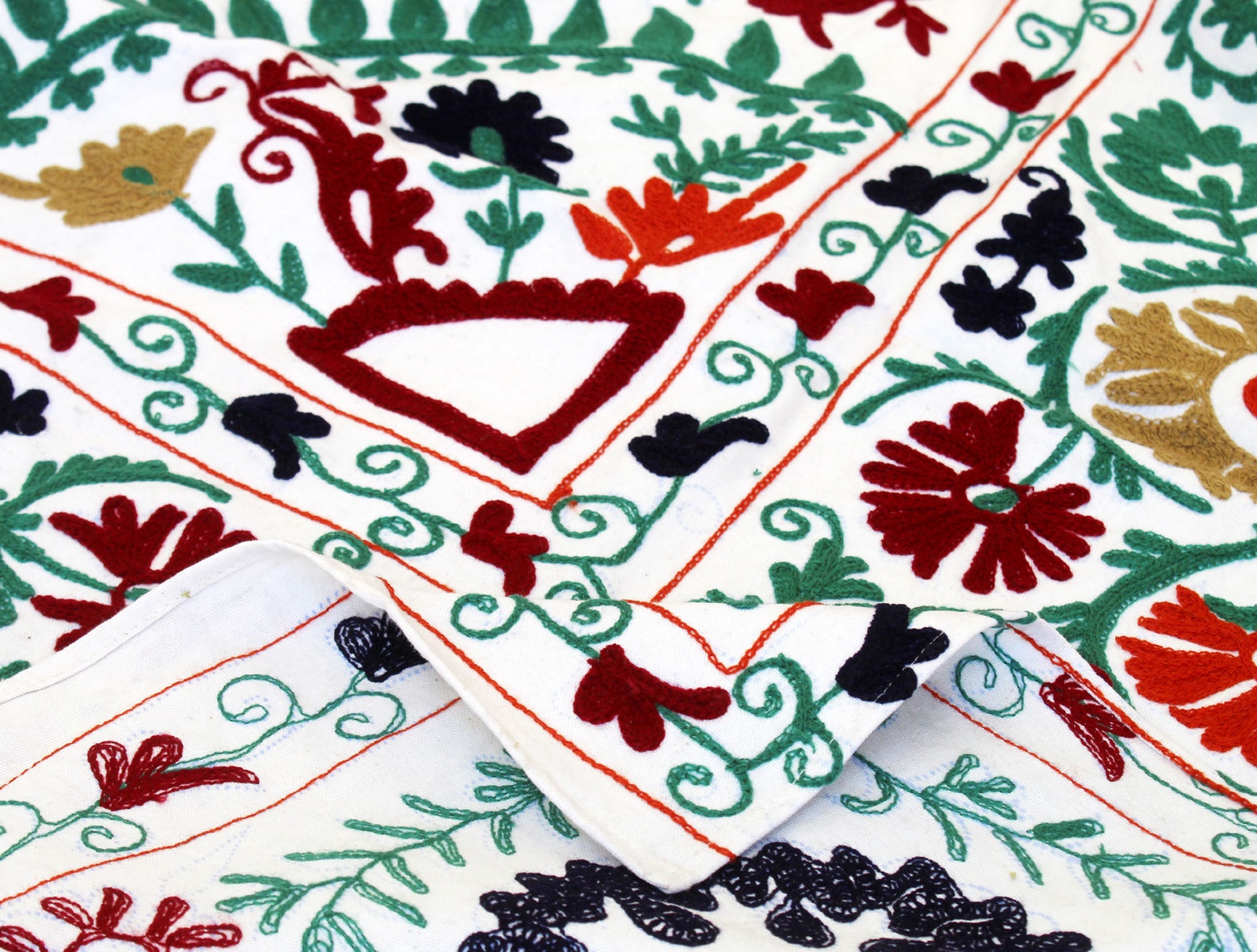 Suzani Embroidery Suzani Fabric Suzani Wall Hanging Etsy