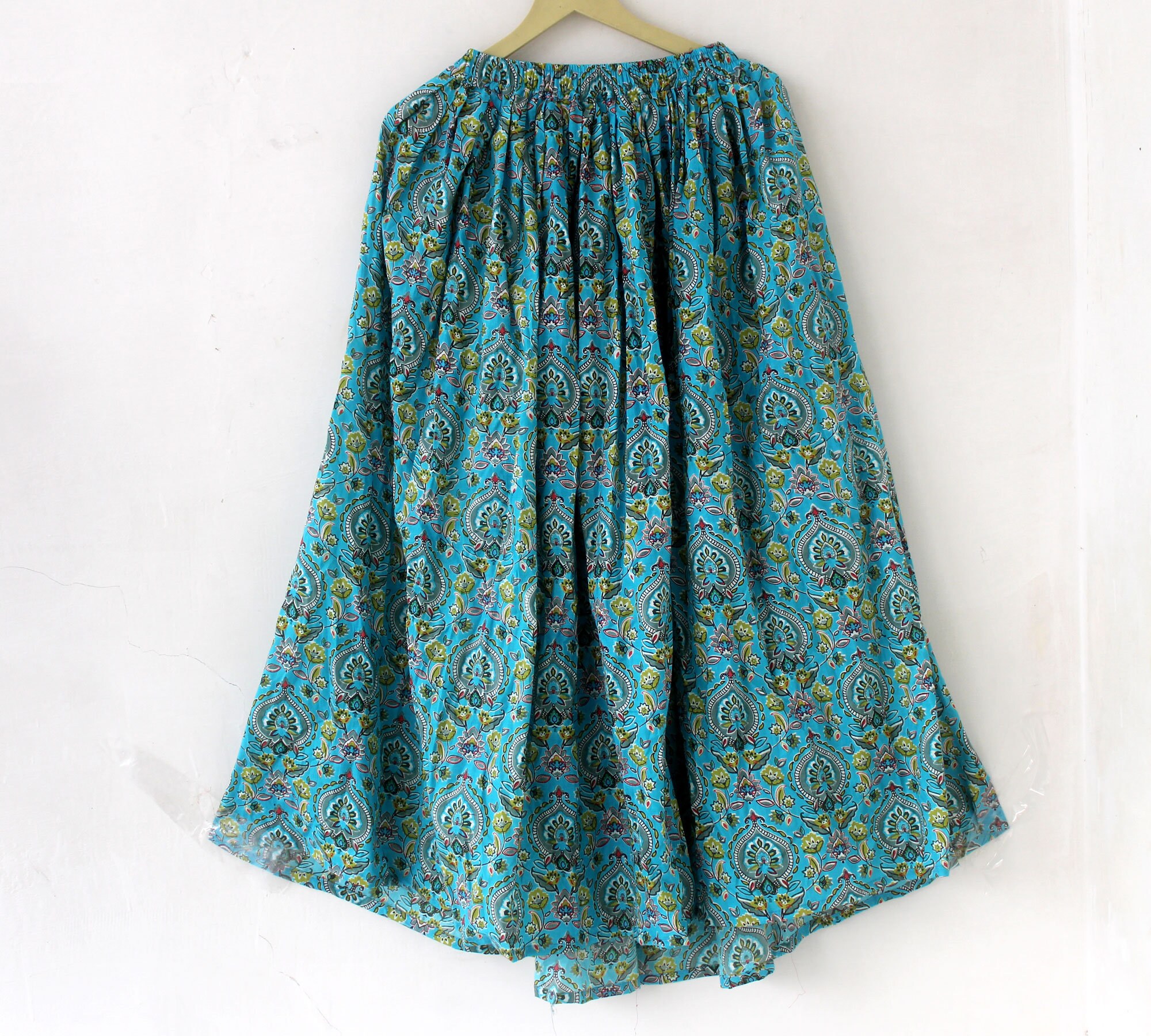 Indian Maxi Skirt Block Printed Cotton Skirt Paisley Print | Etsy