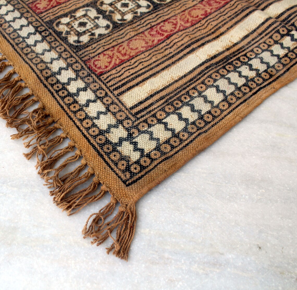 Rug Durries Indian Durry Throw Rug Indigo Area Rug Etsy