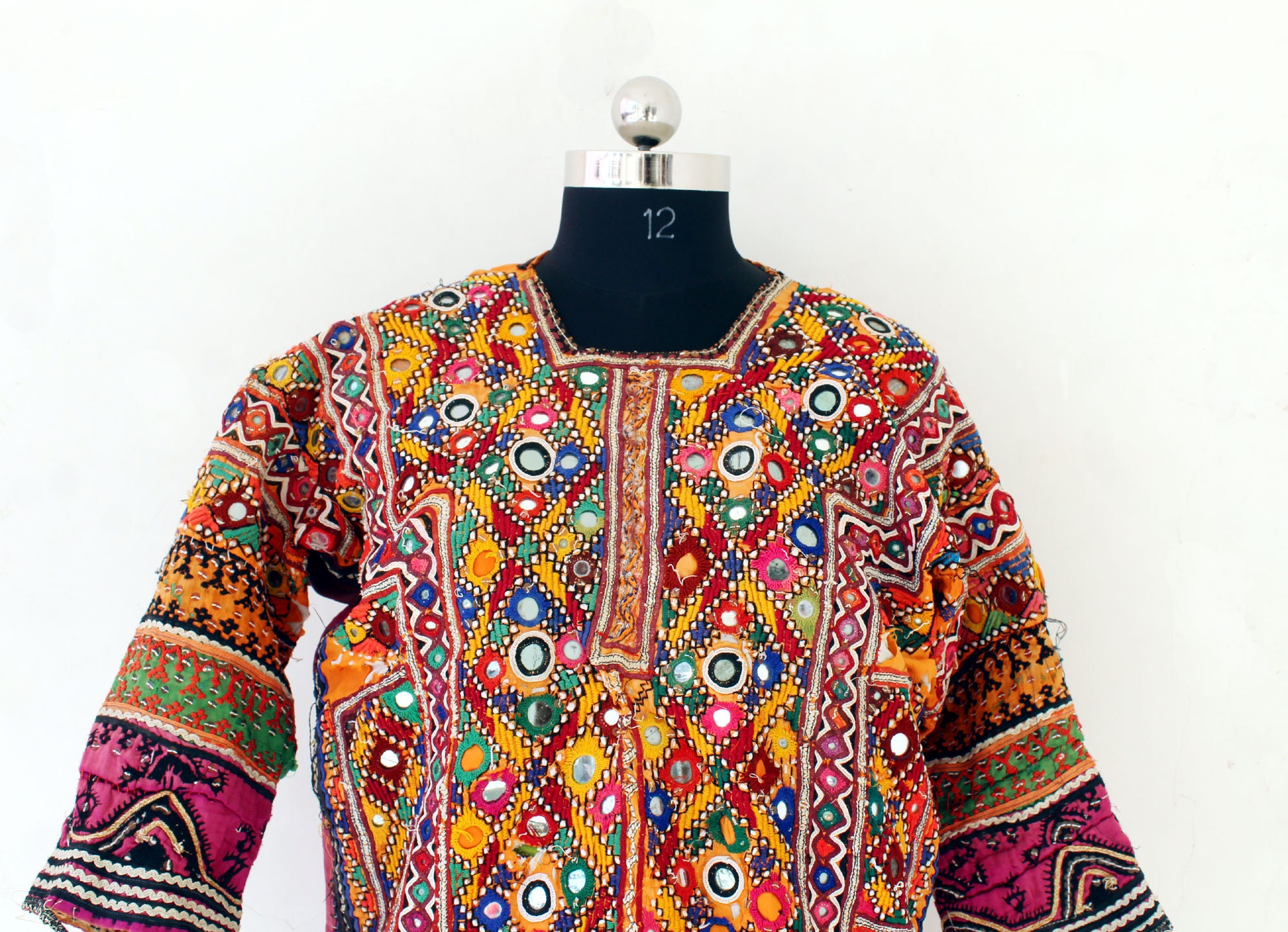 Mirror Work Baluchi Dress Hand Embroidered Baloch Top | Etsy