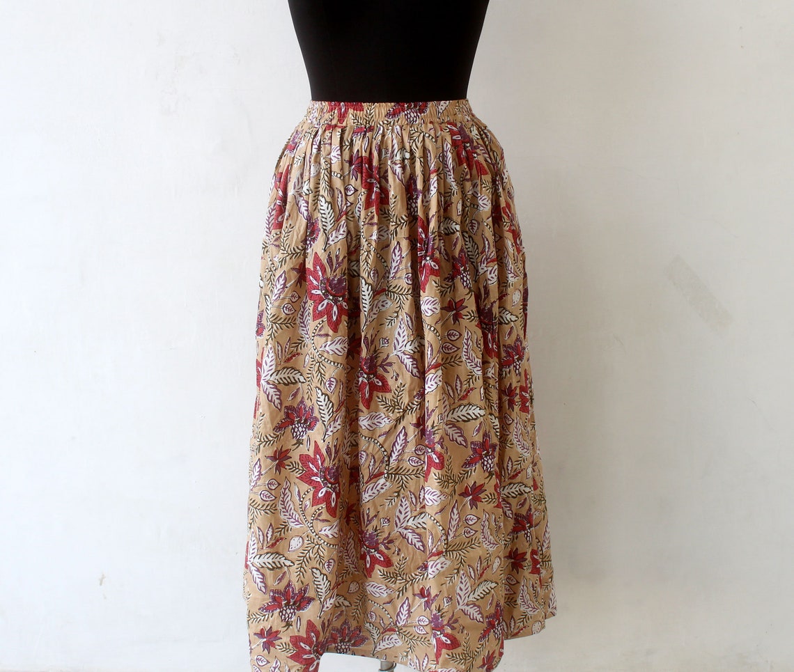 Floral Skirt Resort Wear Paisley Print Indian Maxi Skirt | Etsy