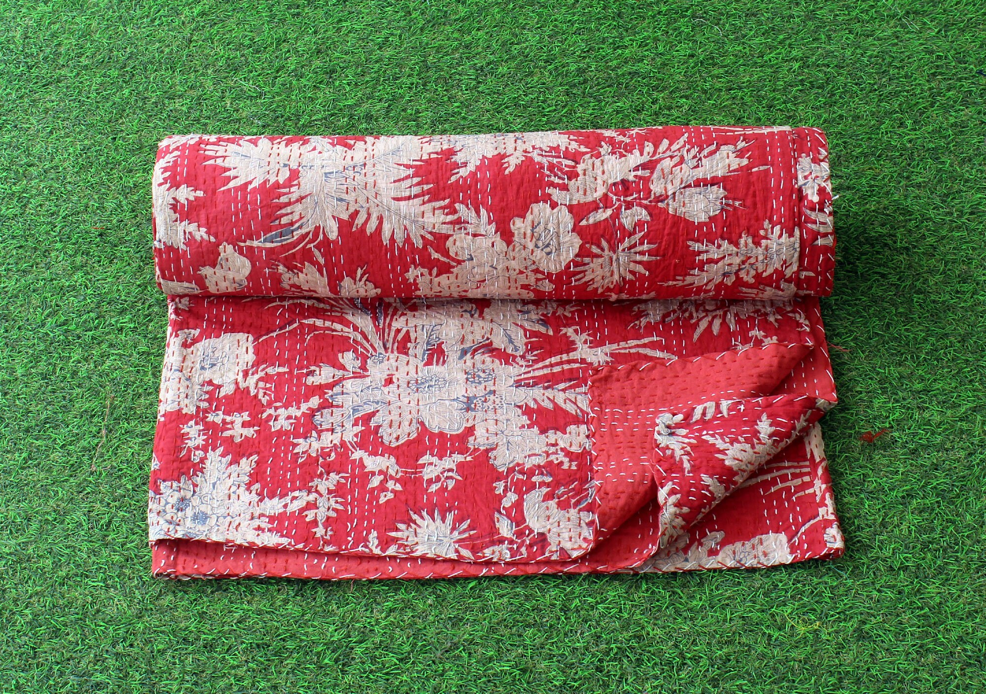 Floral Kantha Quilt Indian Kantha Vintage Kantha Quilt Etsy