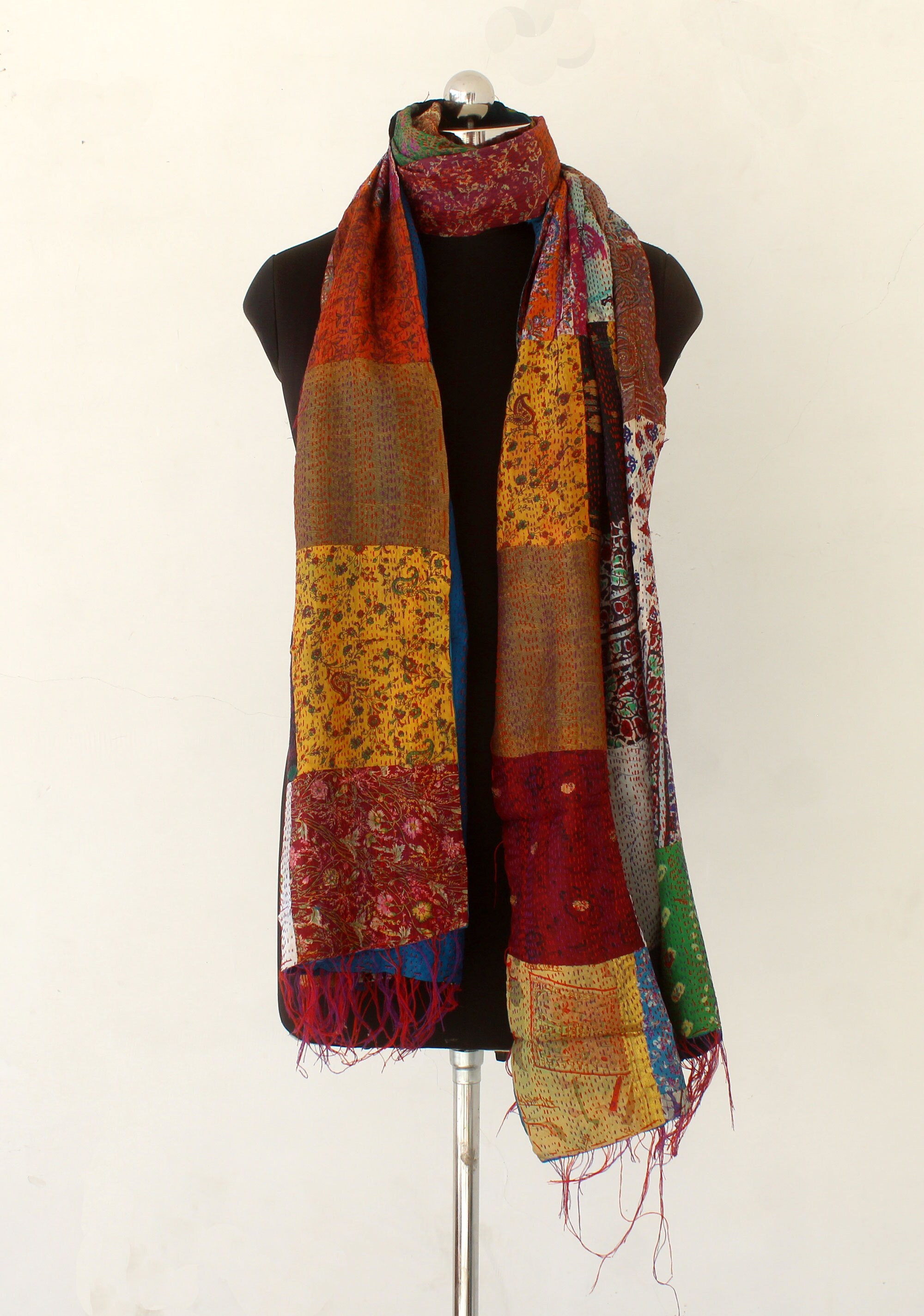 Kantha Shawl Handmade Dupatta Kantha Stole Handmade Wrap Etsy