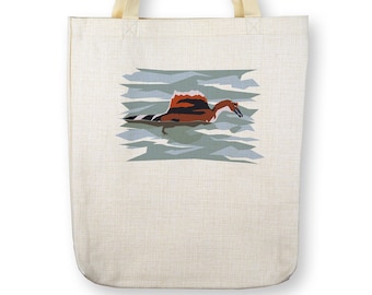 Swimming Spinosaurus Tote Bag