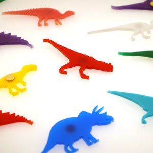 Dinosaur Magnets - Assorted Acrylic - Set of 8