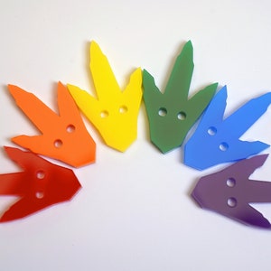 Acryl Dinosaurier Fußabdruck Zierknöpfe (6er Pack)