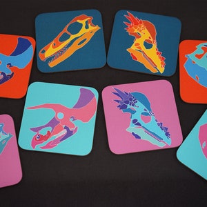 Dinosaurier Schädel Untersetzer - 4er-Set