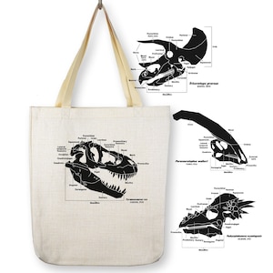 Dinosaur Skull Tote Bags (Pick Your Dino!)