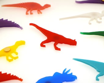 Dinosaur Magnets - Assorted Acrylic - Set of 8