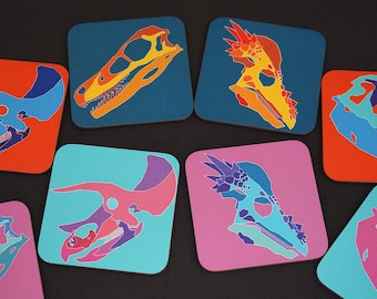 Dinosaur Skull Coasters - Set of 4