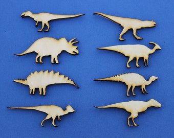 Dinosaur Magnets - Wood - Set of 8