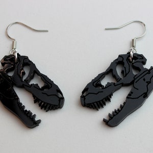 T. rex Skull Dangle Earrings