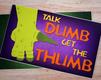 Talk Dumb Get the Thumb Iguanodon 5"x3" Sticker