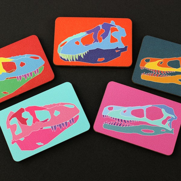 Carnivore Dino Skull Magnets - Set of 3