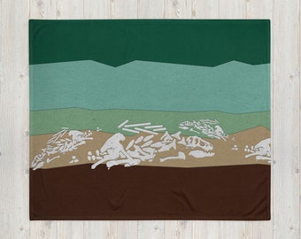 Dinosaur Fossil Bed Throw Blanket
