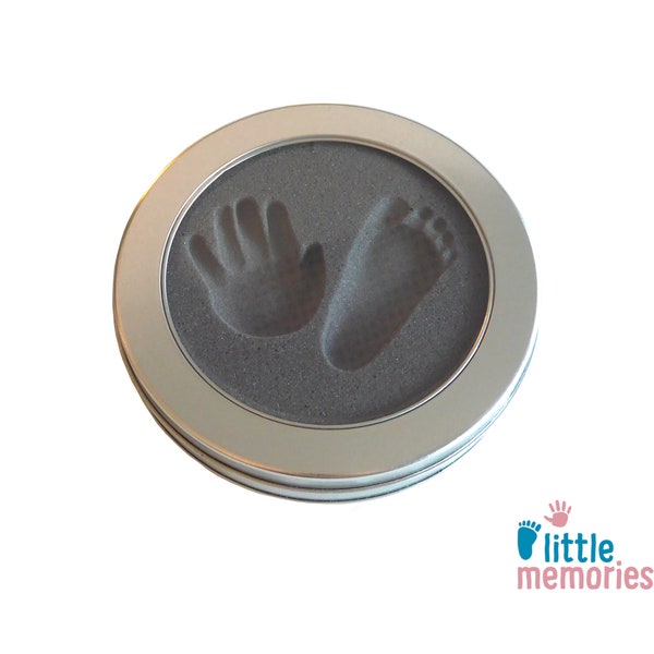 Little Memories große Dose mit Abdruckschaum grau für Handabdruck/ Fußabdruck Baby