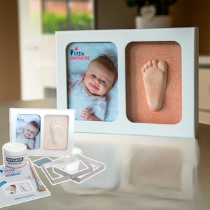 Little Memories Form and Shake plaster cast set including baby tooth picture frame with impression foam