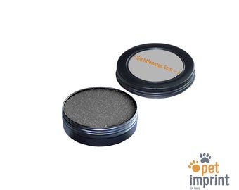 Aluminium can with impression foam for paw prints (8 cm)