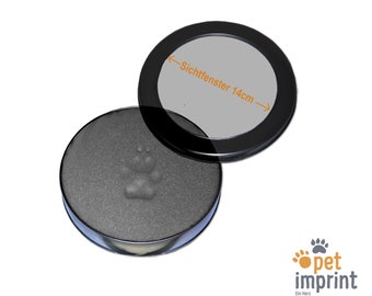 Aluminium can with impression foam for paw prints (18 cm)