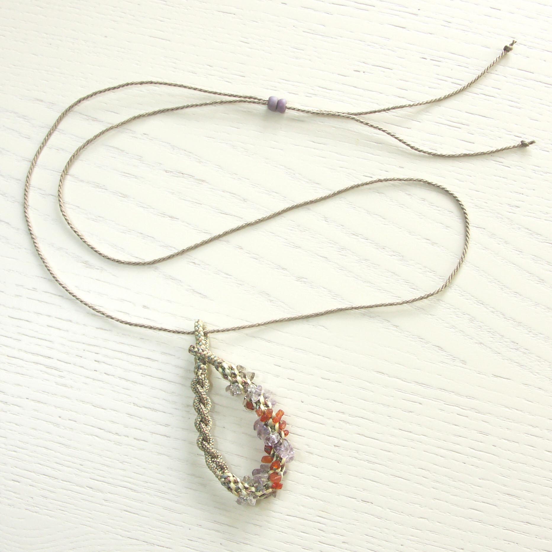 Red Jade – Botanically Dyed Silk Thread Necklace / Woven Silk Necklace ...