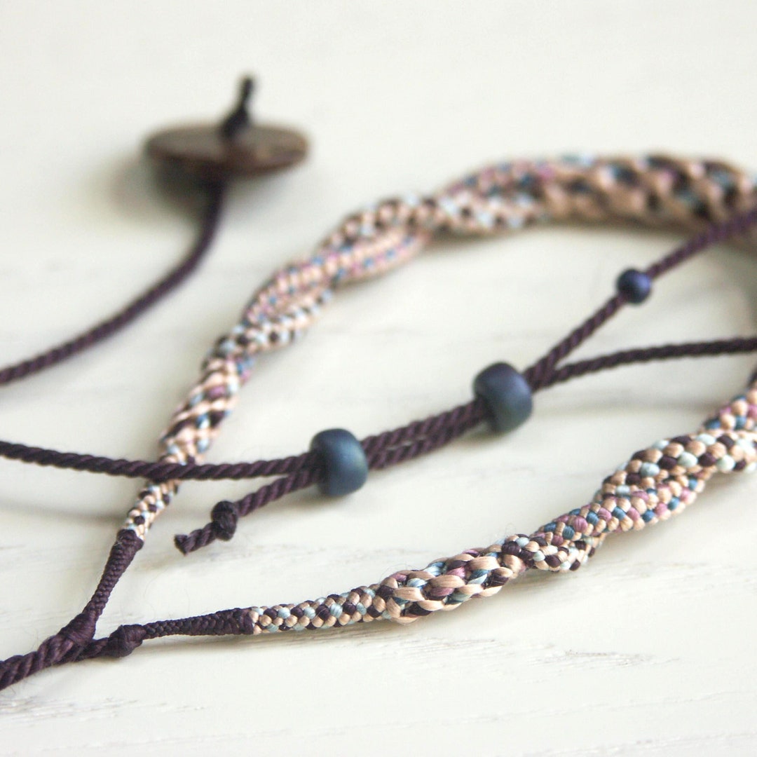 Cherry Blossom Pink Botanically Dyed Silk Thread Necklace / Woven Silk ...