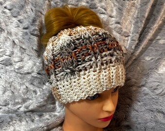 Messy Bun Hat- multiple colors- Adult sized