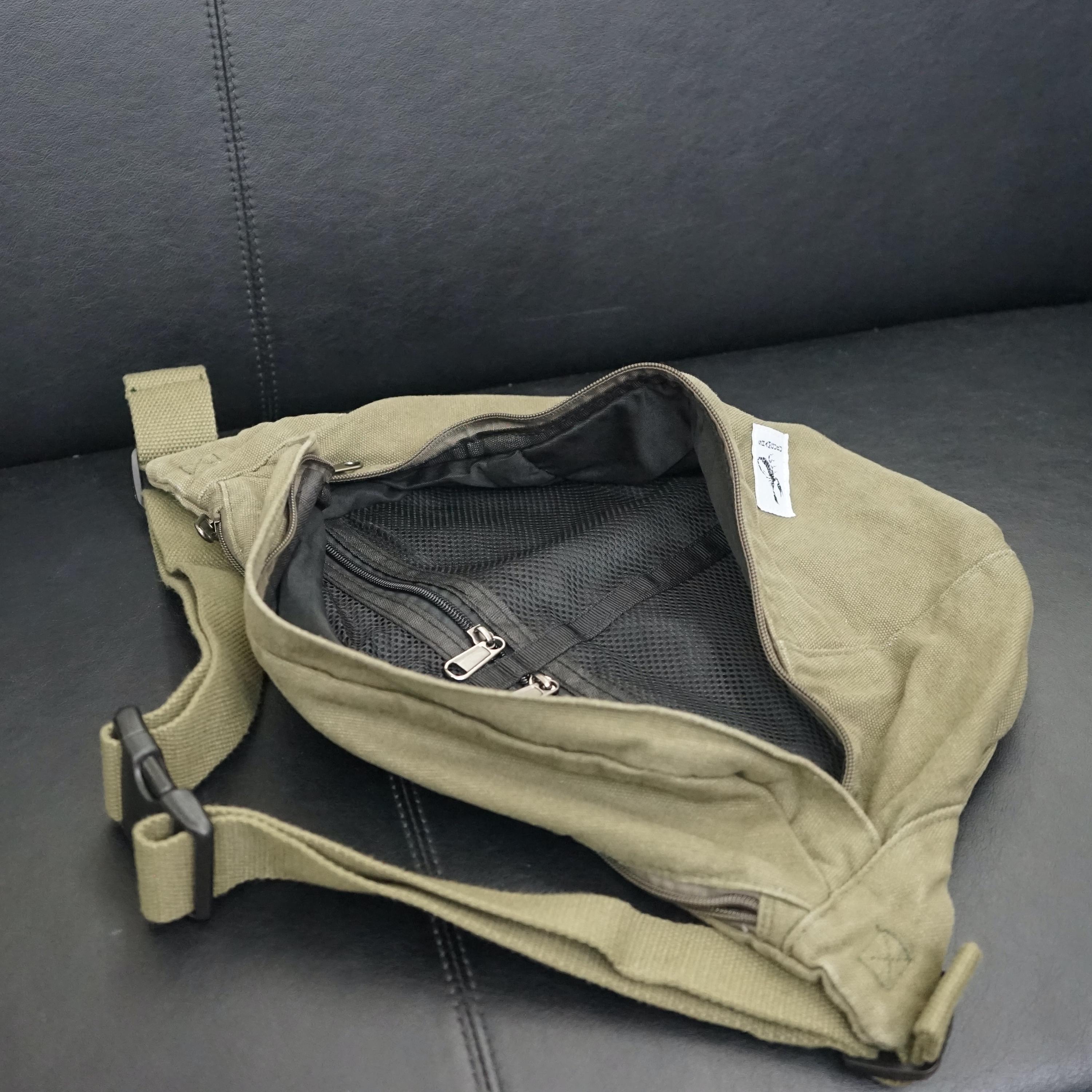 Washed Canvas Crossbody Bag - Versatile Sling, Camera Chest Bag 