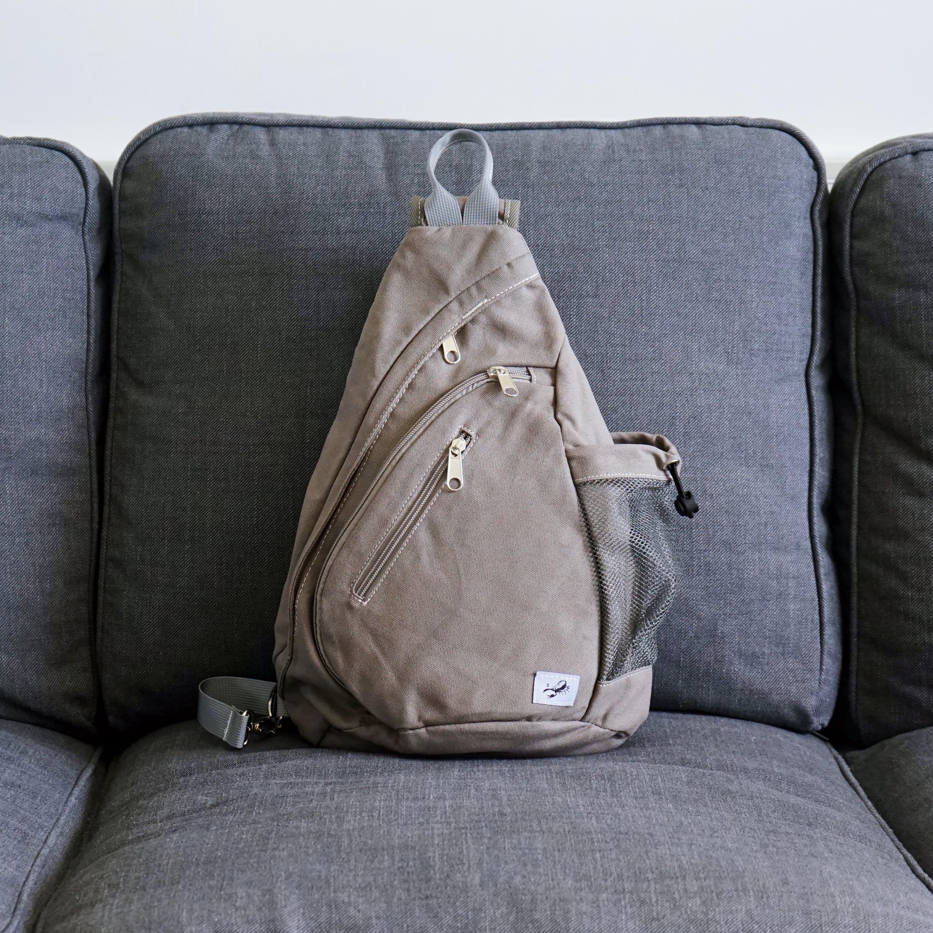 Omaya Canvas Single Strap Daypack Backpack TimberWolf Daypack Vintage Canvas Backpack | Sleepy Panda main image 2