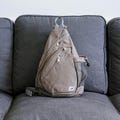 Canvas Sling Bag, Crossbody Travel Bag with Anti-Theft Pocket, Single Strap 11" iPad Backpack, Chest Bag with Bottle Holder