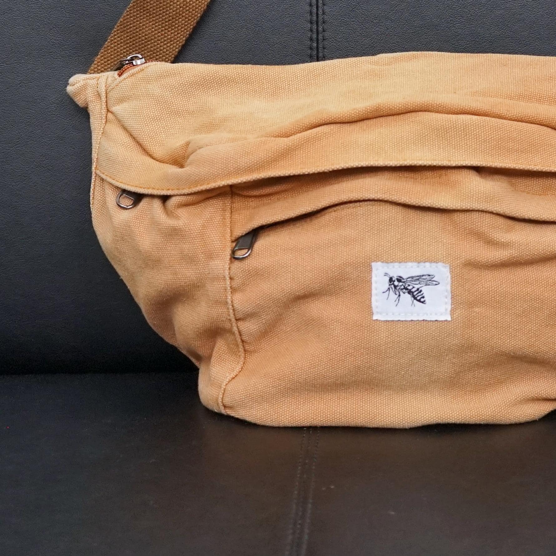Washed Canvas Crossbody Bag - Versatile Sling, Camera Chest Bag 