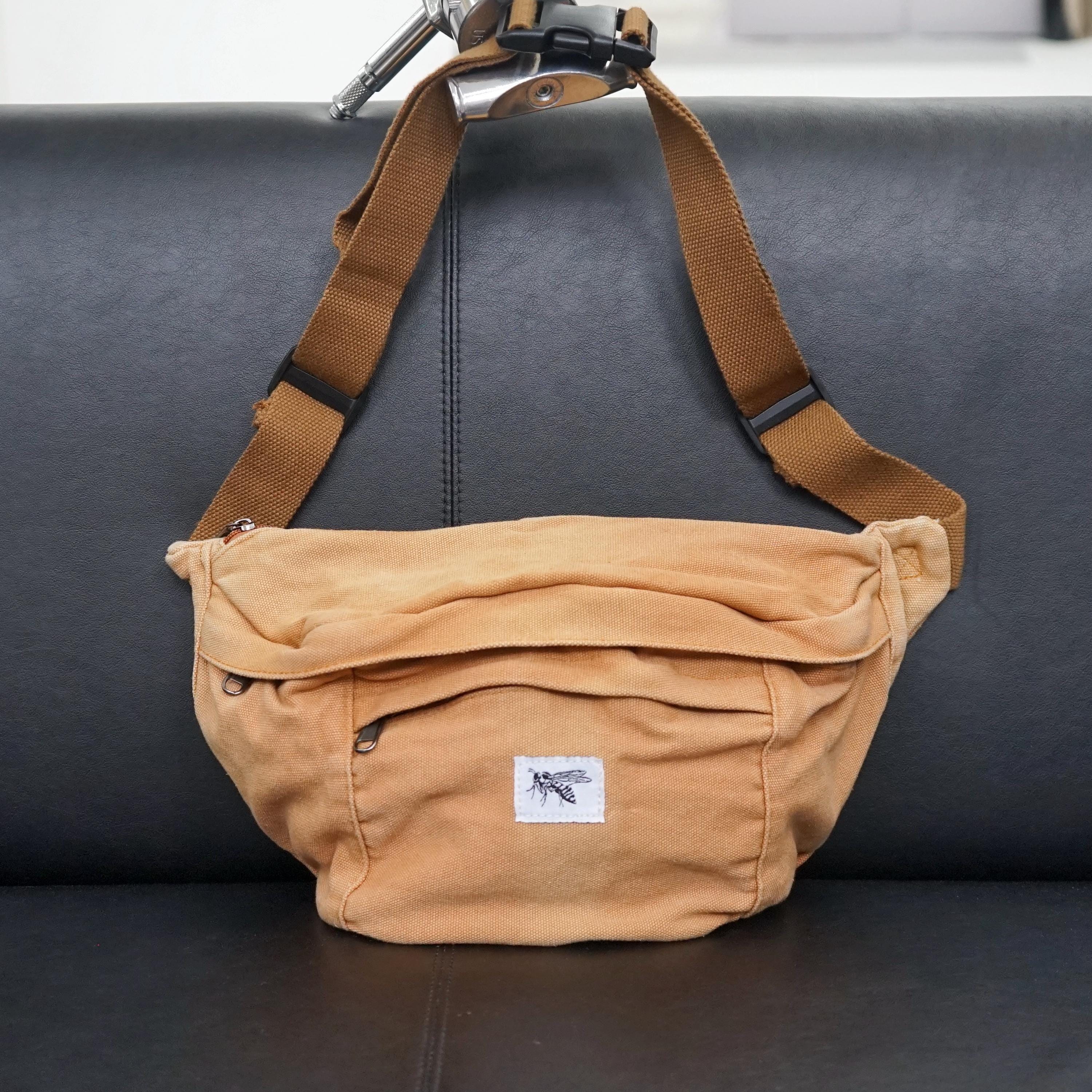 Washed Canvas Crossbody Bag - Versatile Sling, Camera Chest Bag 