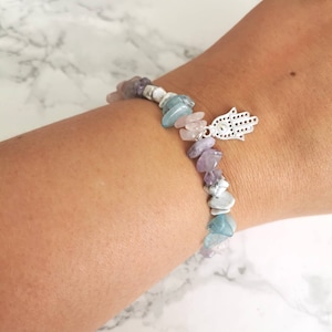 Relax and Be Calm Crystal Bracelet | Aquamarine, Rose Quartz, Amethyst and Howlite