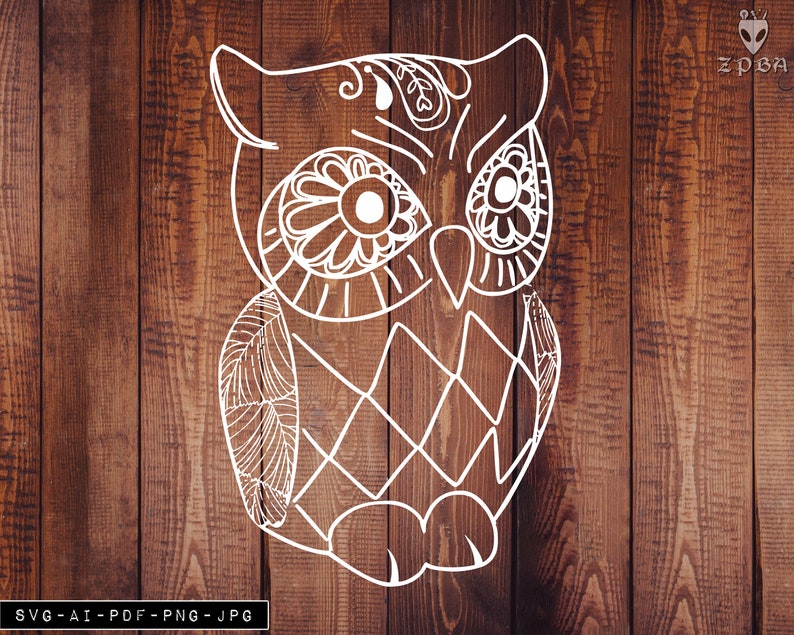 Download Owl Svg Zentangle Owl SVG Mandala Doodle Cricut Vinyl | Etsy