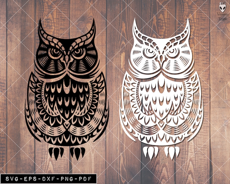 Download Zentangle Owl Owl SVG Mandala Doodle Cricut Vinyl | Etsy
