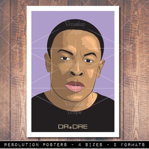 Dr Dre Poster, Dr Dre Large Poster, 4 Sizes, High Resolution Print, Rap Lovers, Old School Rap, Aftermath, NWA, Dre Poster, Dr Dre Art