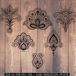 Henna Designs, Henna Tattoo Designs, Henna Svg, Henna Digital Download, Henna Decoration, Henna Print, Indian Decoration, Vinyl, Cricut, Svg