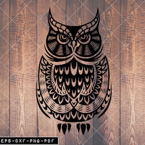 Zentangle Owl, Owl, SVG, Mandala, Doodle, Cricut, Vinyl, Silhouette, Transparent Background Png, Iron On Transfer, T-shirt Designs, Svgs