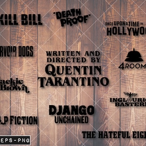 Tarantino Movie Titles, Svg File, Tarantino SVG, Movie Titles, Pulp Fiction, Kill Bill, Cut Files, Iron On Transfer Files, Reservoir Dogs