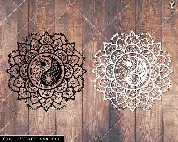 Download Yin Yang Mandala Svg Yin Yang Mandala Vector Svgs Flower Etsy