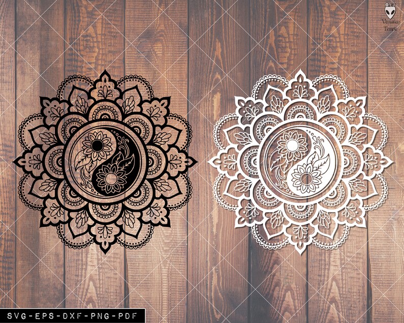 Download Yin Yang Mandala Svg Yin Yang Mandala Vector Svgs Flower Etsy