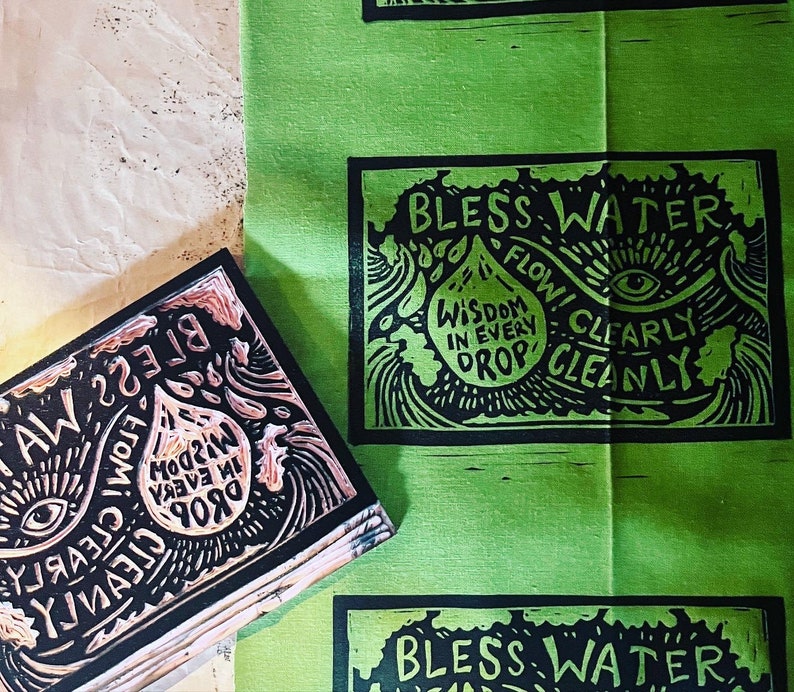 Handmade Linocut Prayer Flags: Tibetan Inspired Altar Decor - Etsy