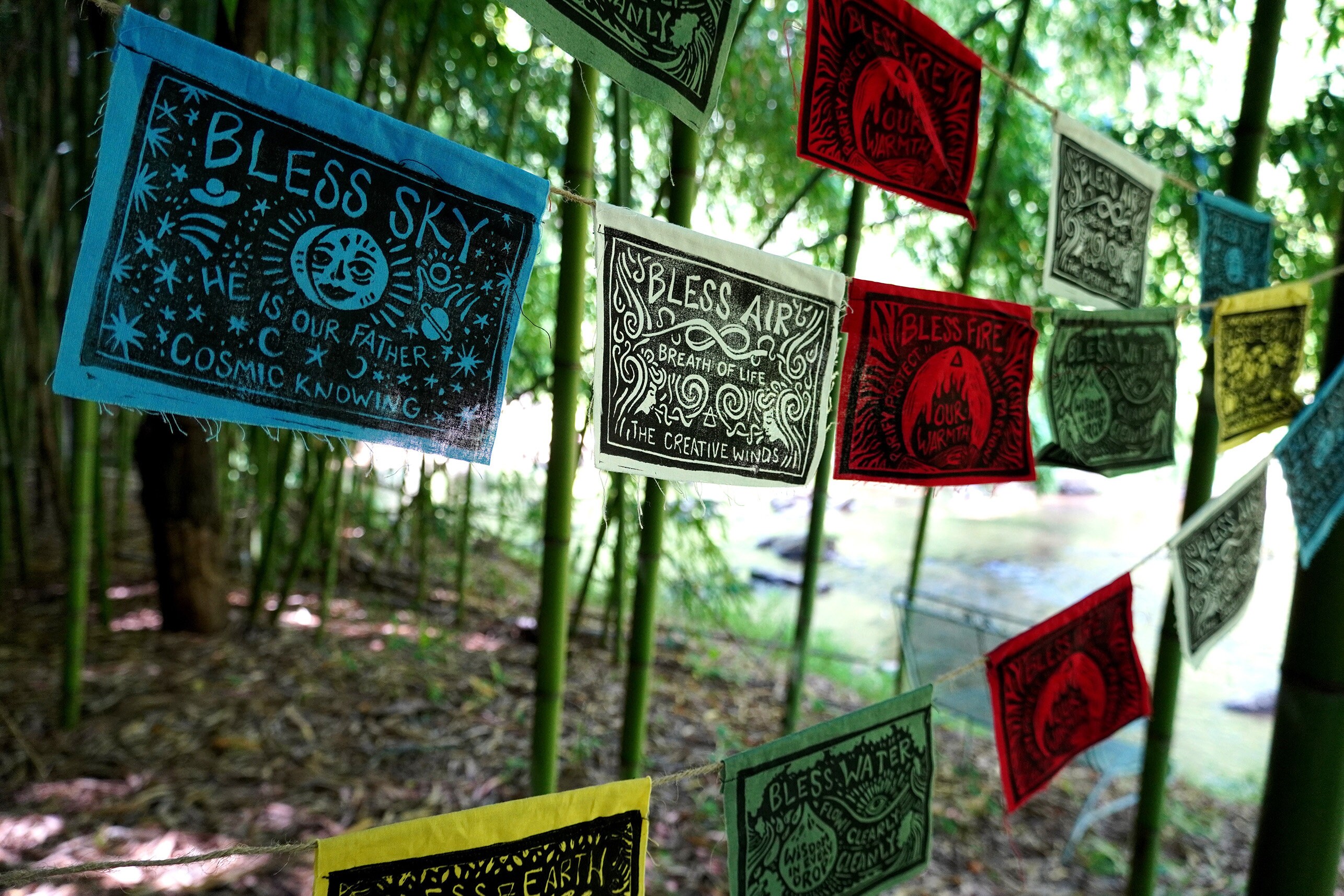 Handmade Linocut Prayer Flags: Tibetan Inspired Altar Decor - Etsy