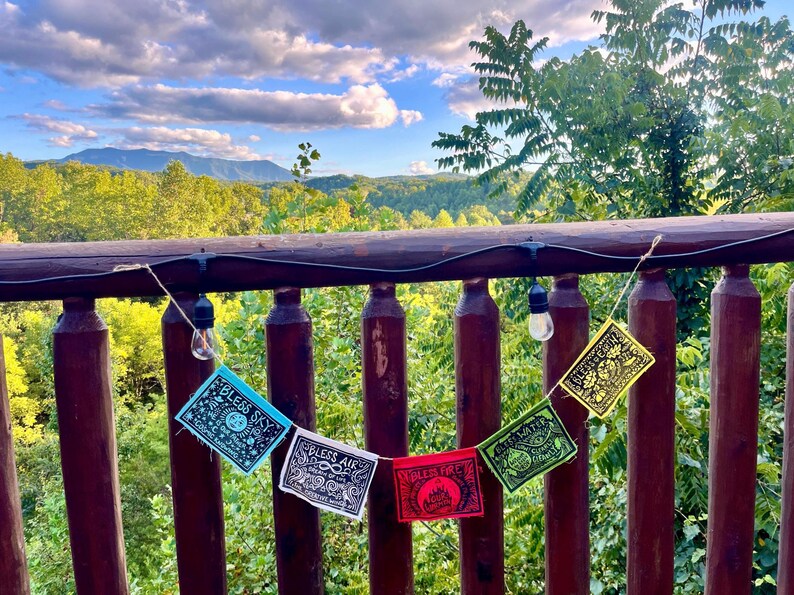 Handmade Linocut Prayer Flags: Tibetan Inspired Altar Decor - Etsy