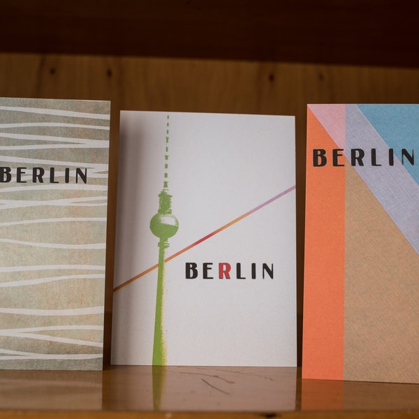 Set aus drei Postkarten mit Berlin Motiv