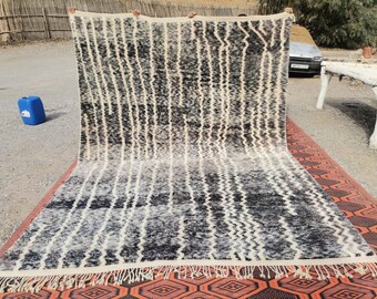 Moroccan wool rug, Beni ourain rug, Contemporary rug, Modern interior, Tapis berbere, Beni ouarain, Handmade area rug, Vintage boho rug 8x11