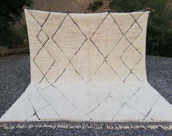 Moroccan beni ourain rug Mrirt large area rug Vintage azilal rug Tapis berbere marocain handwoven rug Berber kilim rug Beni teppich