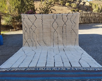 Moroccan rug, Handmade wool rug, Beni ourain rug, Berber home rug, Tapis berbere, Large area rug, Hope decor, Vintage carpet, Kilim rug