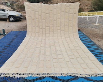 Tapis beni ouarain, Moroccan rug, Beni ourain rug, Beni ouarain, Vintage wool rug, Large area rug, Contemporary rug, Boho handmade wool rug